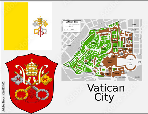 Vatican City flag official emblem map