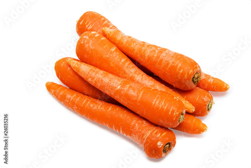 Carrot fresh vegetable group on white background