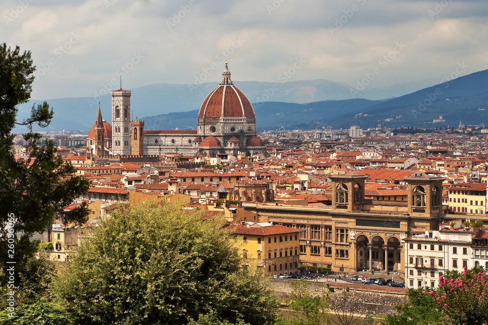 Fototapeta premium Catherdral in Florence view over city skyline.