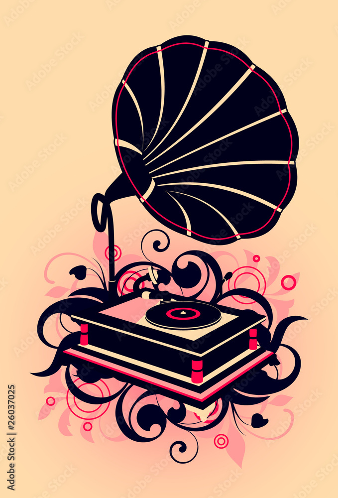 Fototapeta premium abstract with gramophone