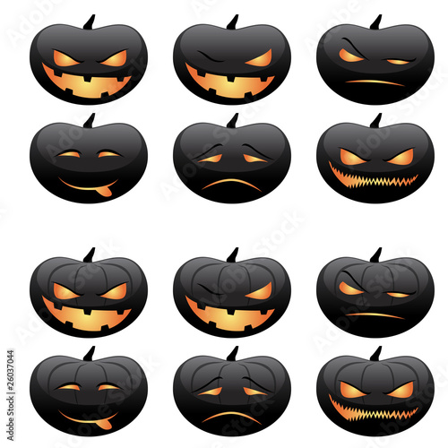 Halloween pumpkin faces