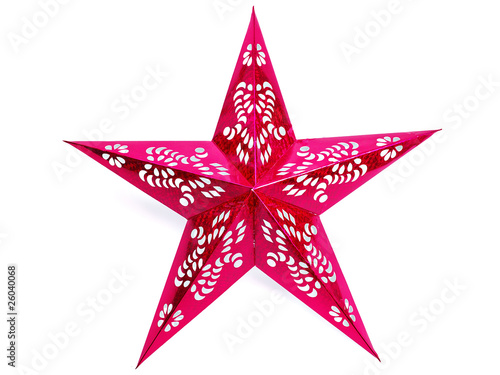 red christmas star isolated on white background