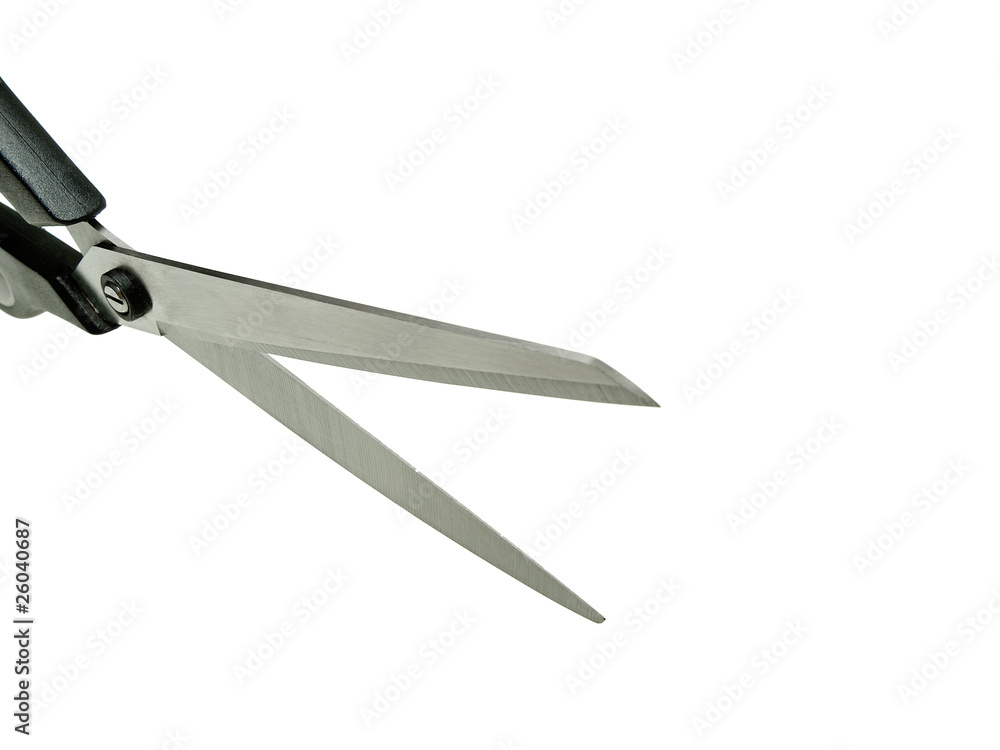 scissors, ready to cut, isolated on white background scissors, ready to cut, isolated on white background