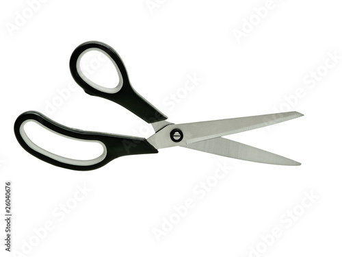 scissors, ready to cut, isolated on white background
