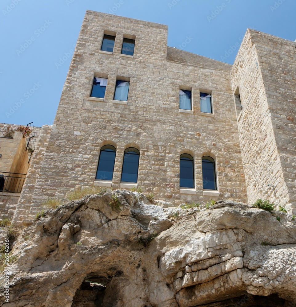 Building on the rock in Old City of Jerusalem