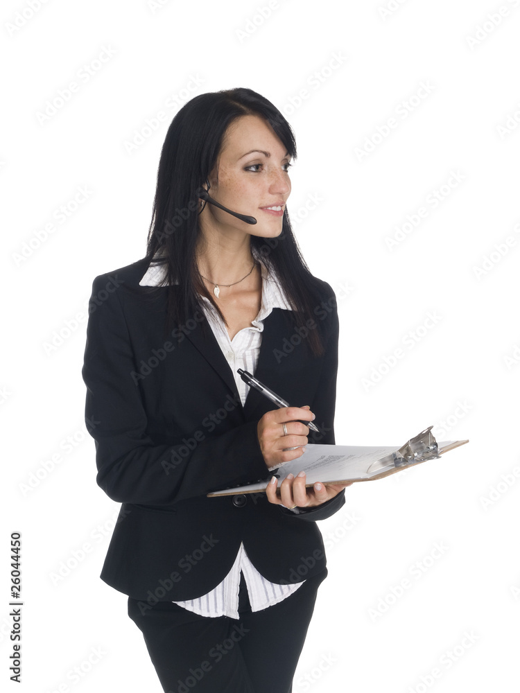 businesswoman - phone call clipboard businesswoman - phone call clipboard