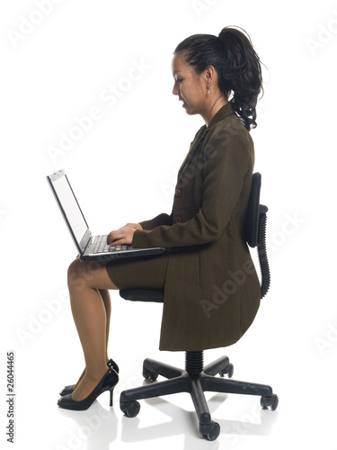 businesswoman - laptop chair photo