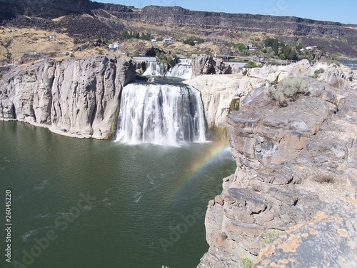 Rainbow in the mist of Shoshone Falls waterfall
