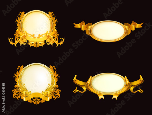Set of vintage frames on black