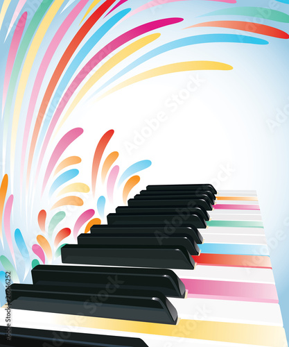 Multicolored piano background
