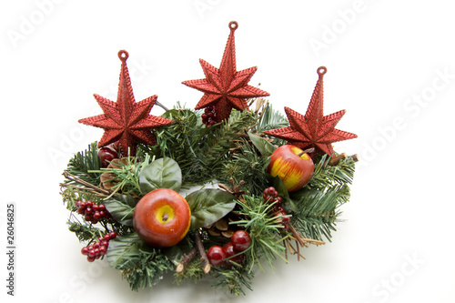 Adventskranz mit Äpfel und Sterne