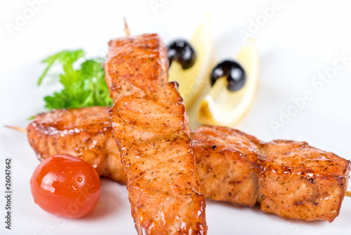 salmon kebab photo