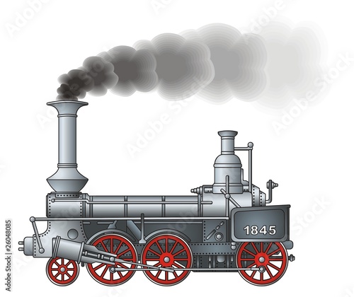 Retro locomotive vector