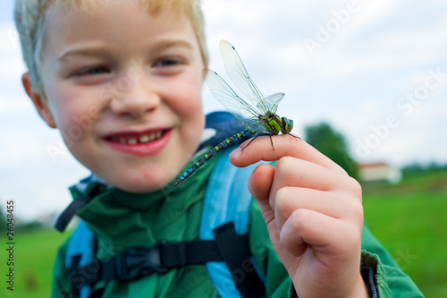 boy with dragonfly