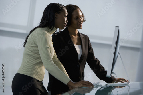 African businesswomen using computer