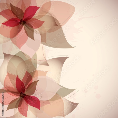 Vector flower background with splashes