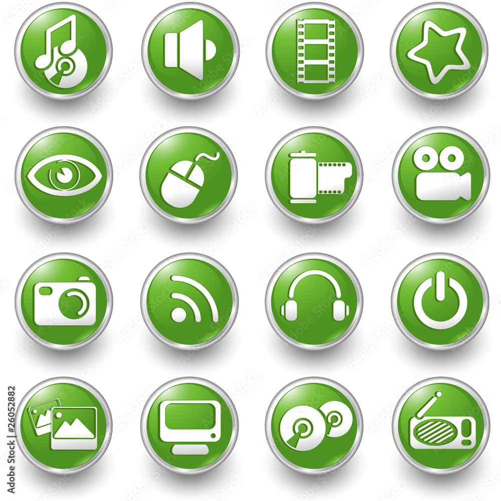 multimedia green buttons multimedia green buttons