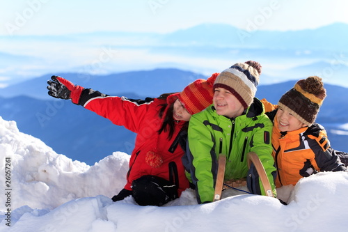 Happy children in Alps