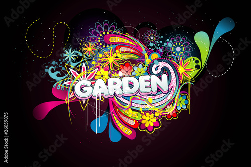 garden text sample vector