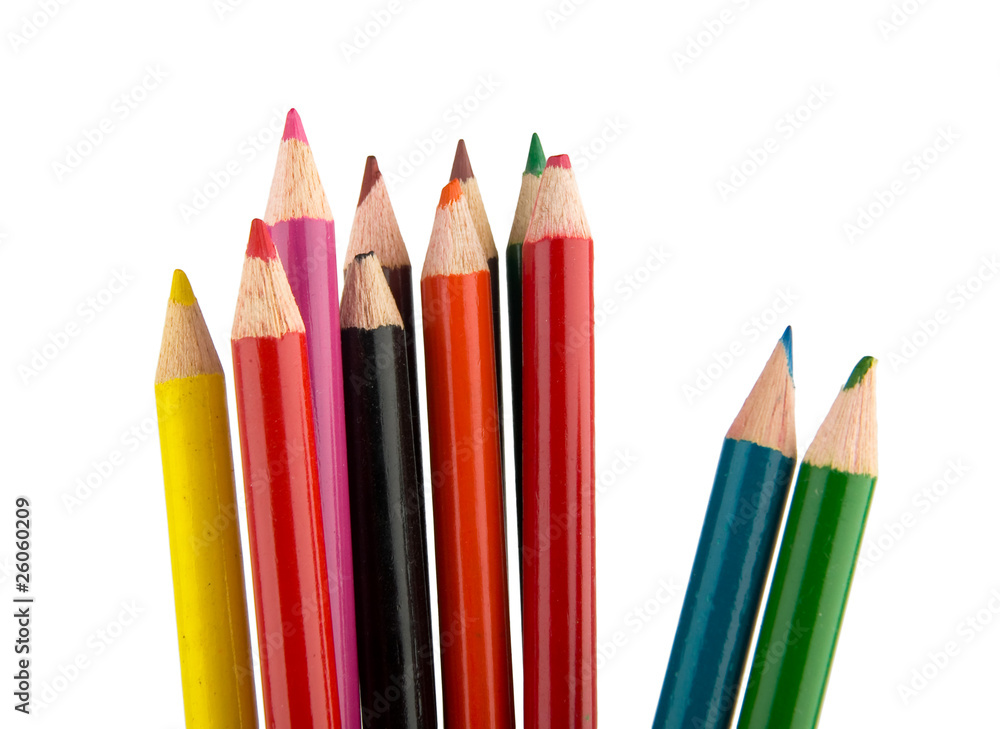 crayons pencils isolated in white crayons pencils isolated in white