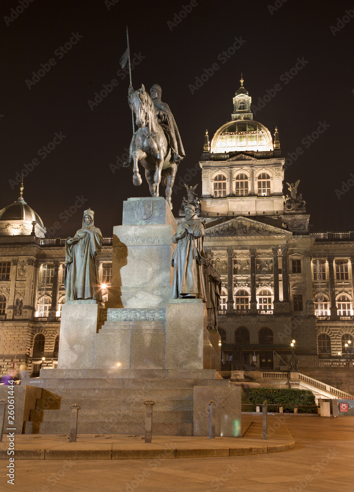 Fototapeta premium Prague - national museum and memorial of st. Vencelas