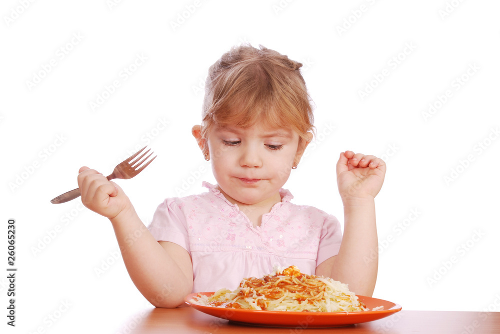 beauty little girl eat spaghetti beauty little girl eat spaghetti