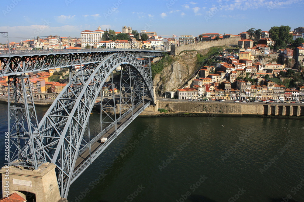 View of Dom Luis Bridge from Vila Nova de Gaia