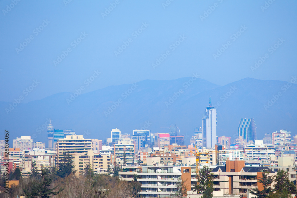 Panoramic view of downtown Santiago, Chile