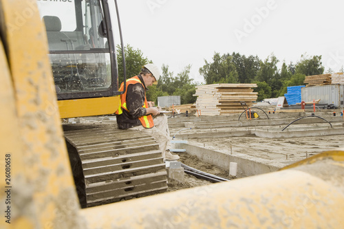 Wallpaper Mural Caucasian construction worker at building site Torontodigital.ca