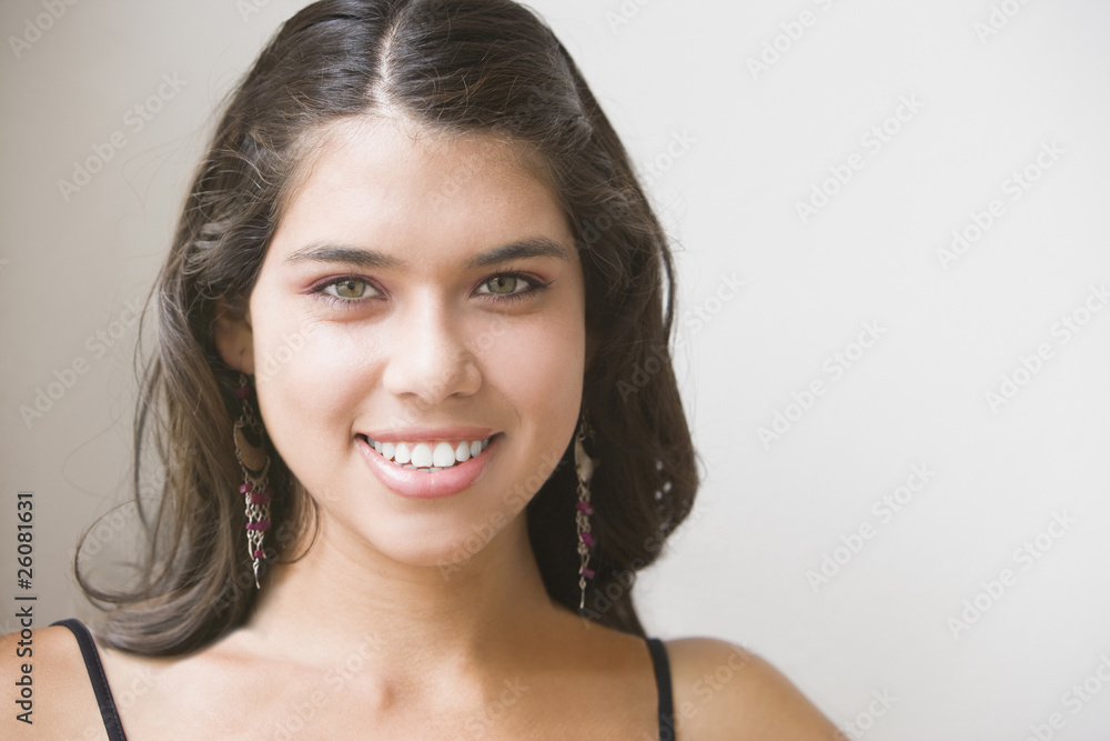Hispanic woman smiling Hispanic woman smiling