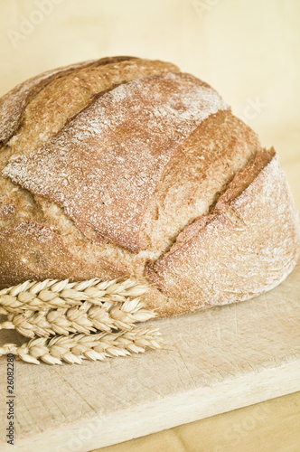 Fresh bread and wheat