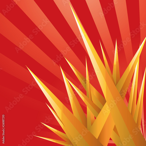 Abstract background with golden futuristic crystals, vector