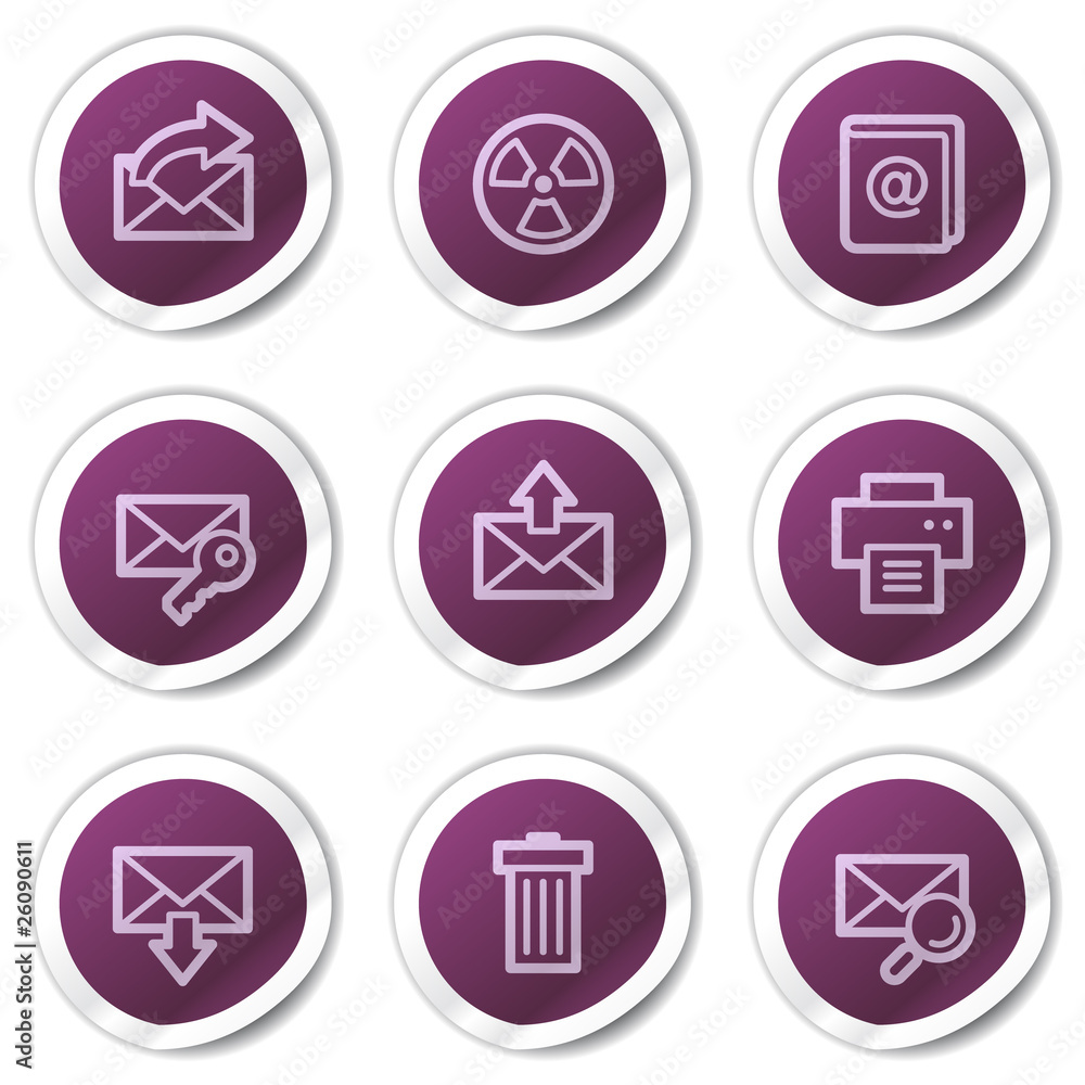 E-mail web icons set 2, purple stickers series E-mail web icons set 2, purple stickers series