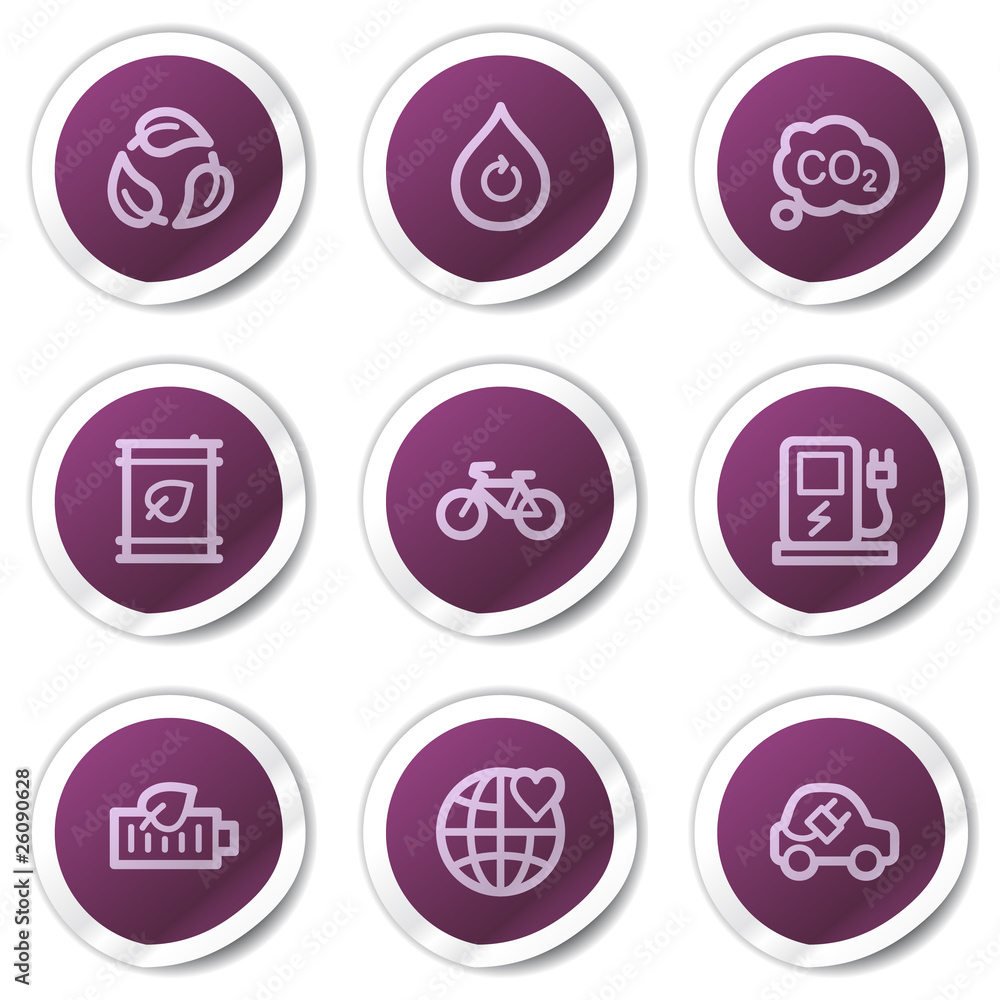 Ecology web icons set 4, purple stickers series Ecology web icons set 4, purple stickers series