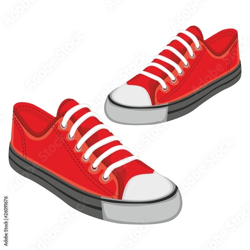 fully editable vector illustration of isolated shoes