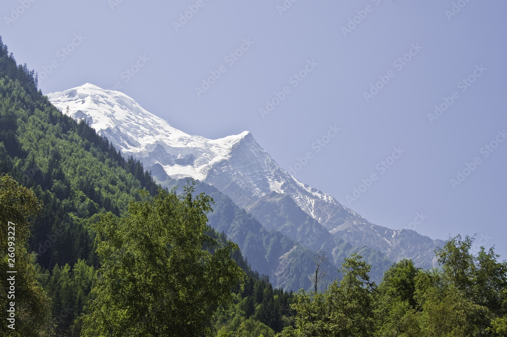 Vistas del maciso del Mont-Blanc, desde Chamonix