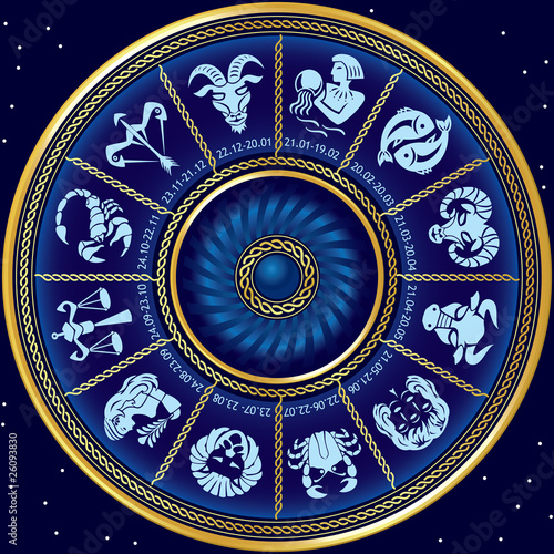Horoskop, blau