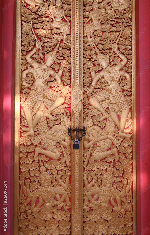 Golden temple gate patterned art