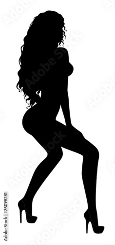 Vector silhouette of beautiful womanish body