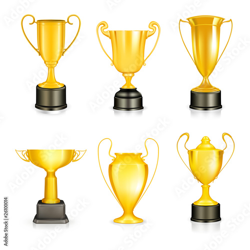 Gold trophy, set