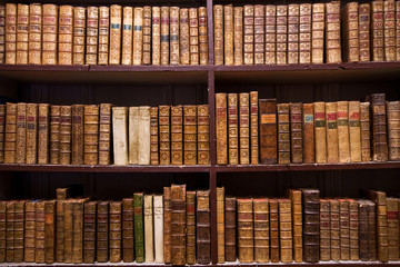 Wandcirkels Bibliotheek Romantische leeszaal met antieke boeken  © Christophe Fouquin