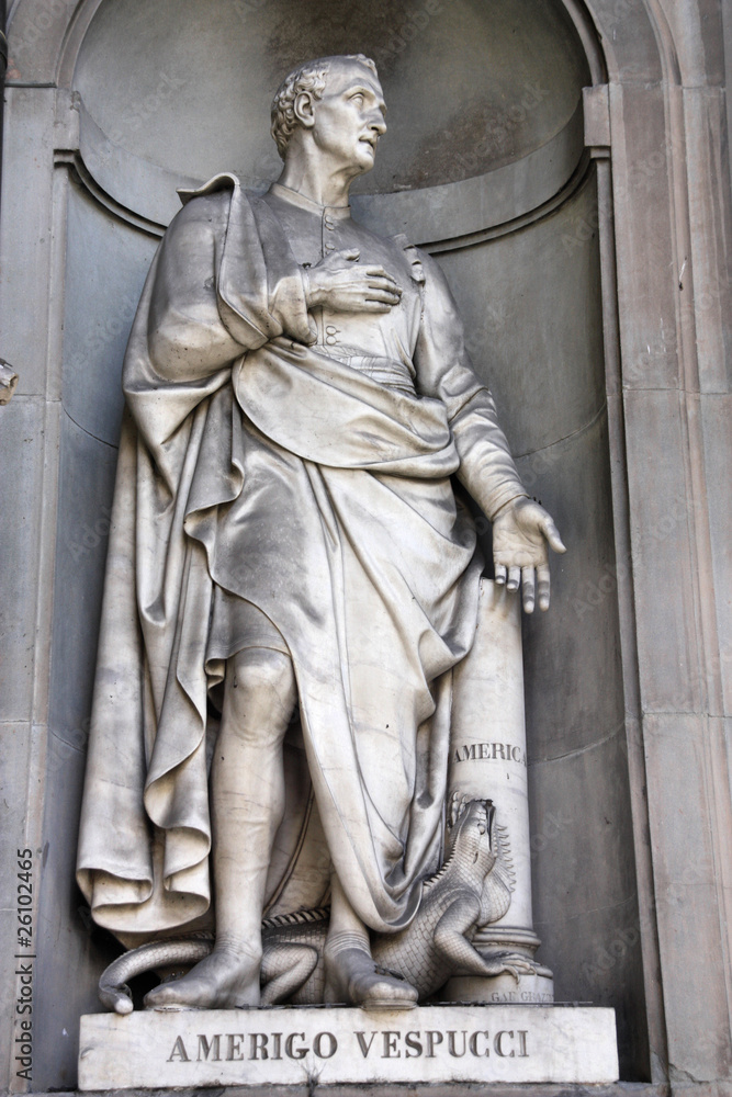 Amerigo Vespucci statue in Uffizi Gallery, Florence