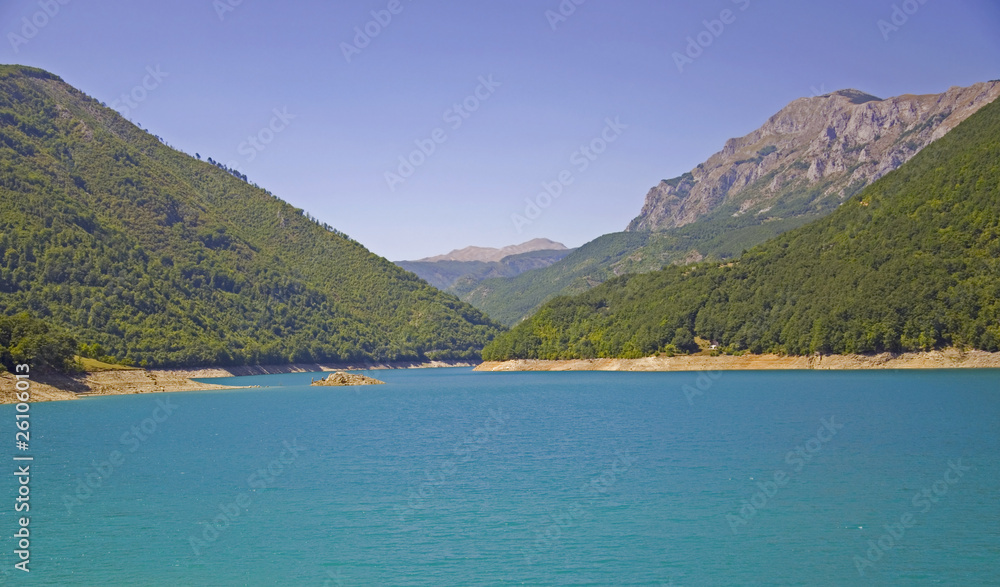 Fototapeta premium Blue lake in mountains