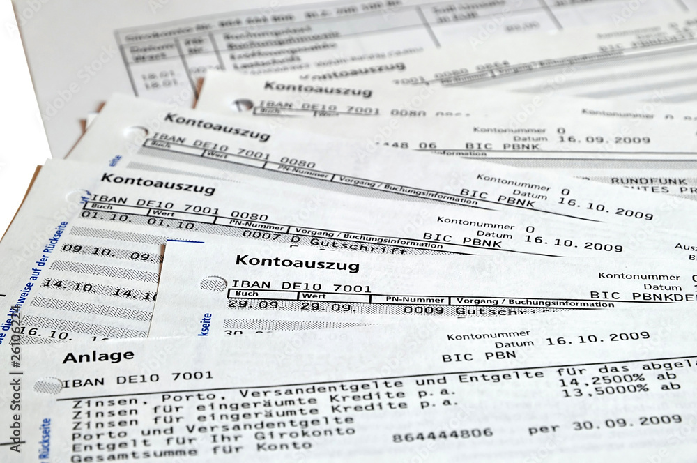 Naklejka premium Kontoauszüge #100321-114