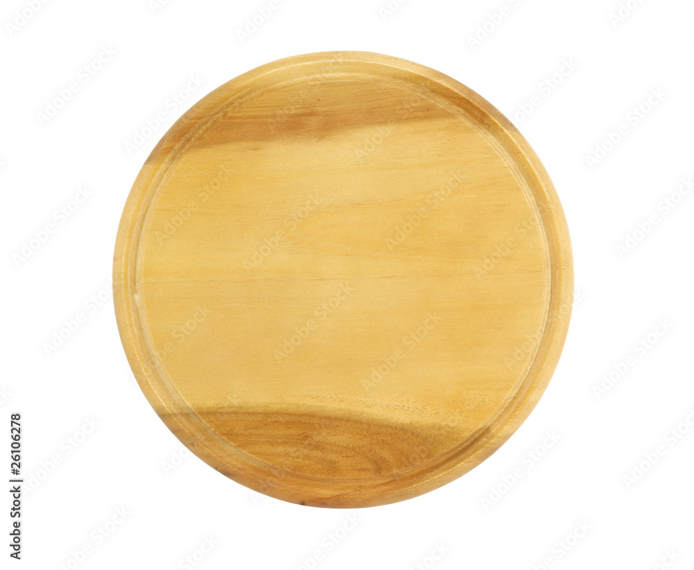 Round cutting board isolated on white background Round cutting board isolated on white background