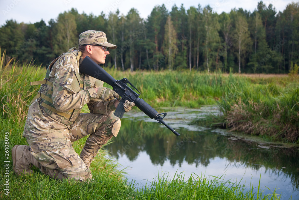 Soldier with a rifle