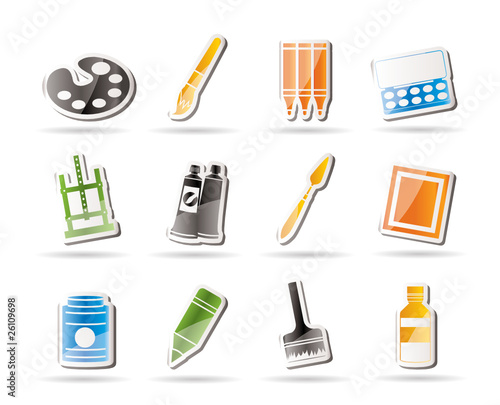 Simple painter, drawing and painting icons