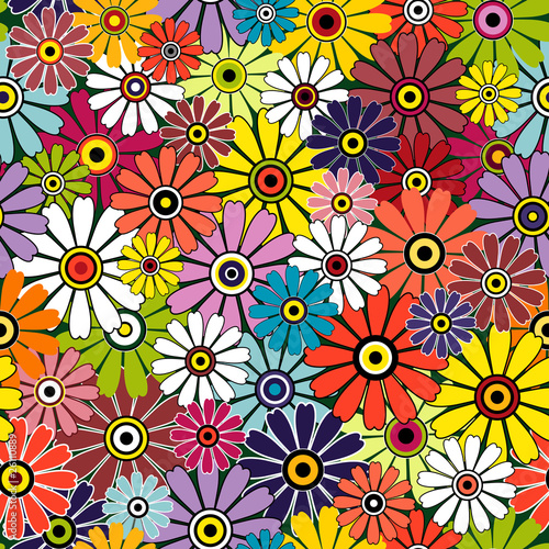 Motley seamless floral pattern
