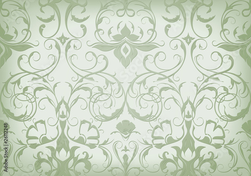 Seamless wallpaper pattern, pale green