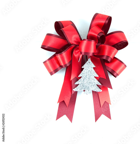 red ribbon on white background